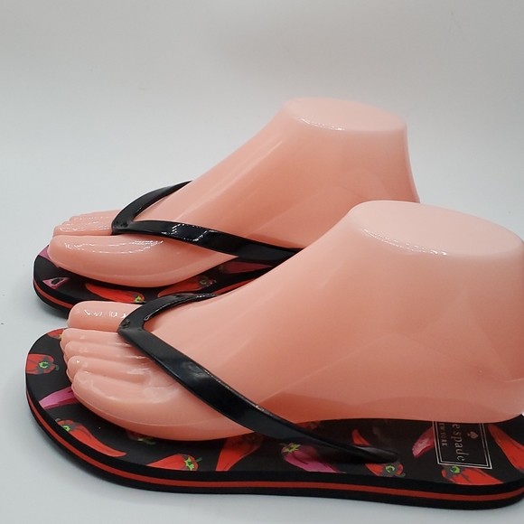 Kate Spade Chili Pepper Flip Flops size 5 / 6 - Picture 13 of 14